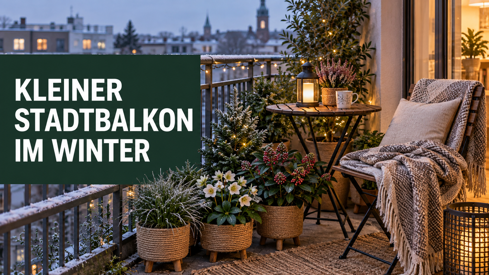 Kleiner Stadtbalkon im Winter: So wird er gemütlich, ohne dass deine Pflanzen erfrieren