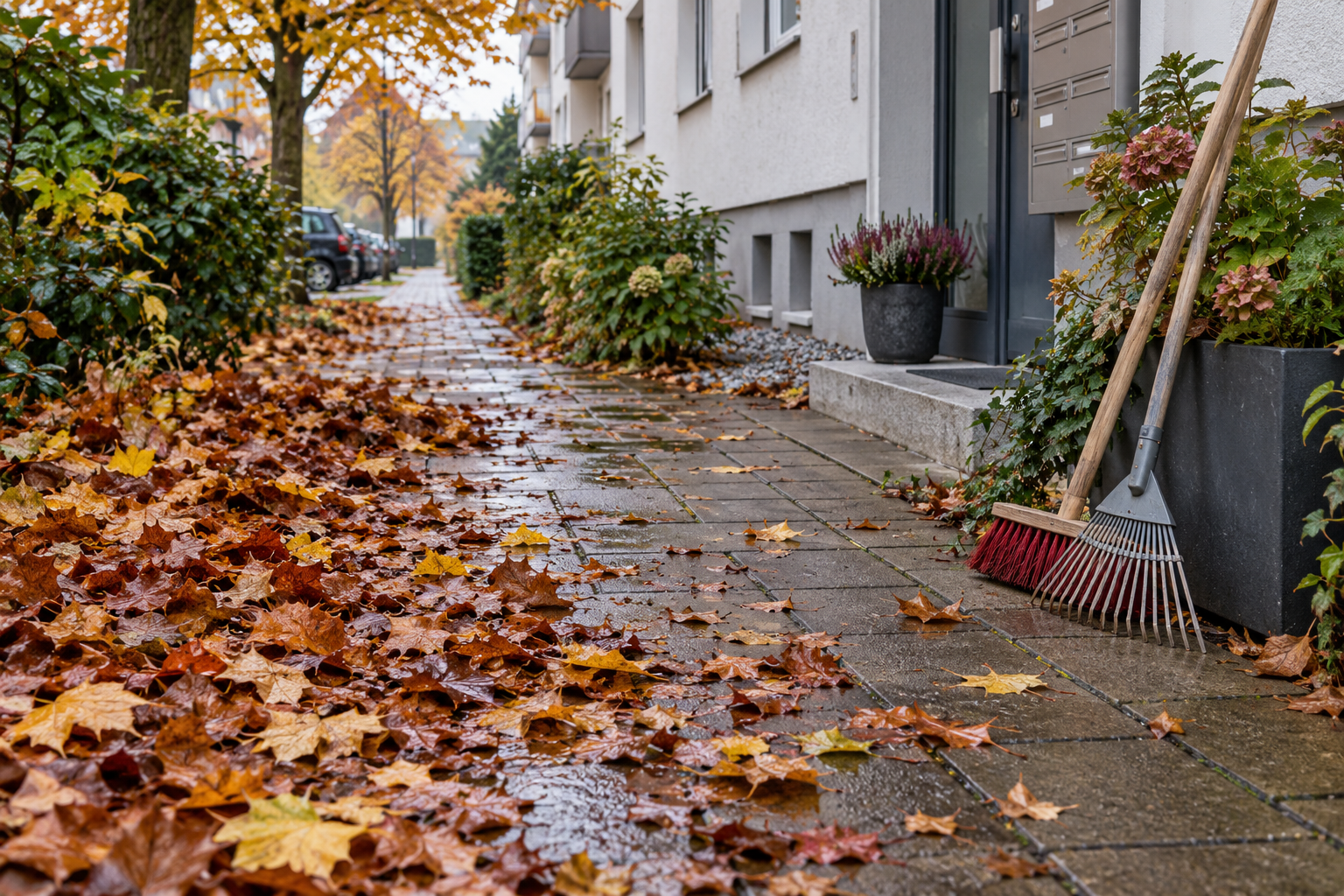 Laub fegen im Herbst: Wer ist zuständig und wer haftet?