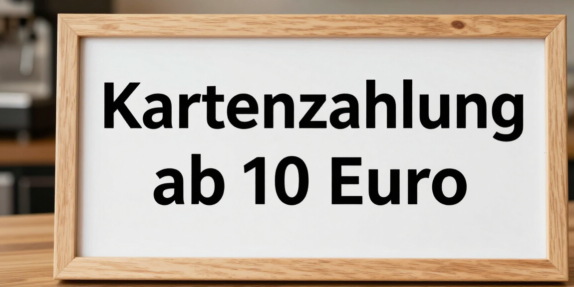 Schild mit der Aufschrift Kartenzahlung ab 10 Euro