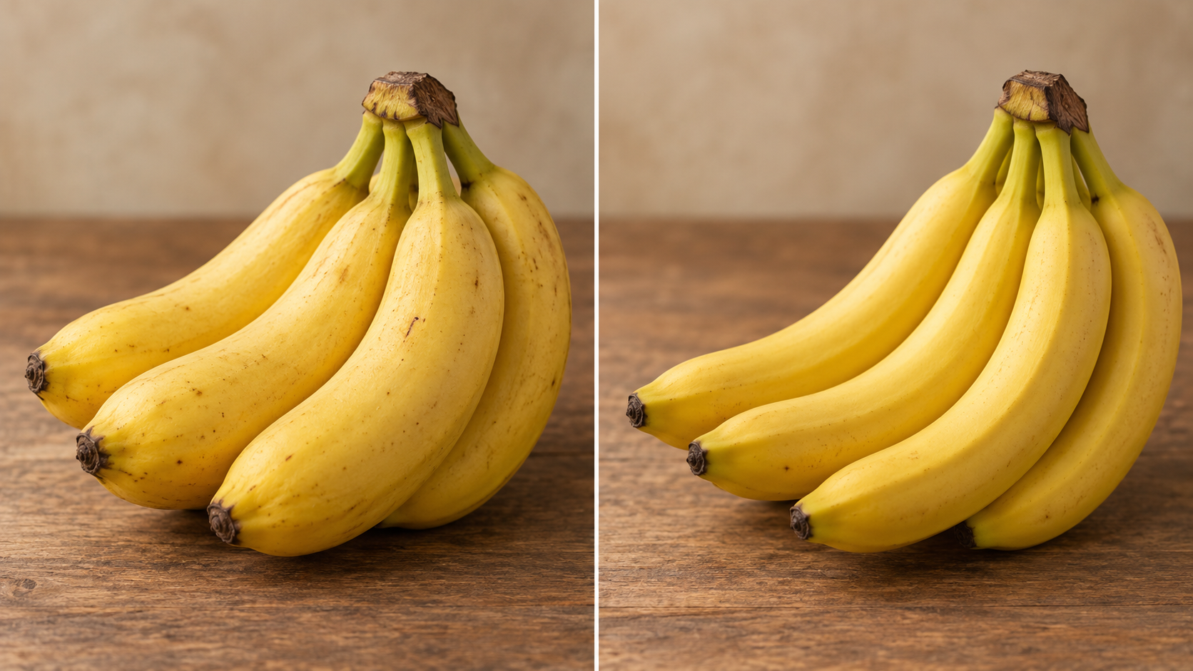 Gros-Michel-Bananen und heutige Cavendish-Bananen im Vergleich