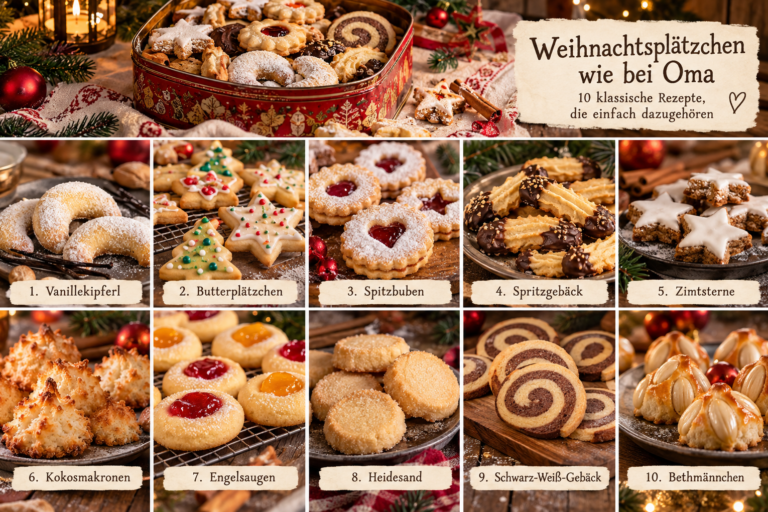 Kollage mit mehreren Weihnachtsplätzchen