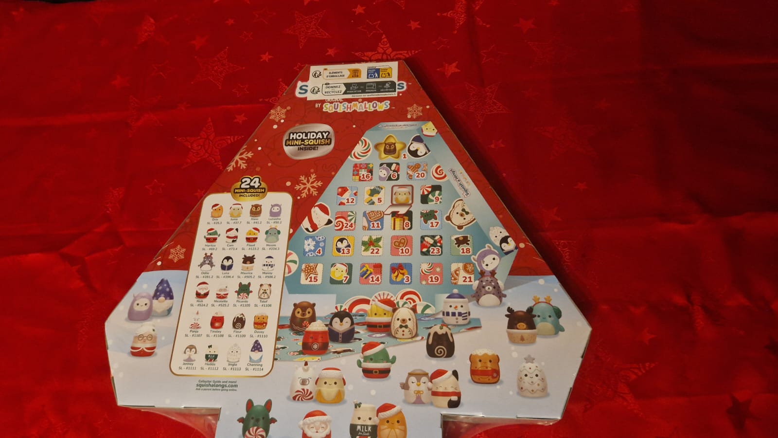 Rückseite des Squish-a-longs Holiday Calendar 2026